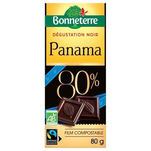 Bonneterre - Tablette chocolat noir 80% du Panama 80g