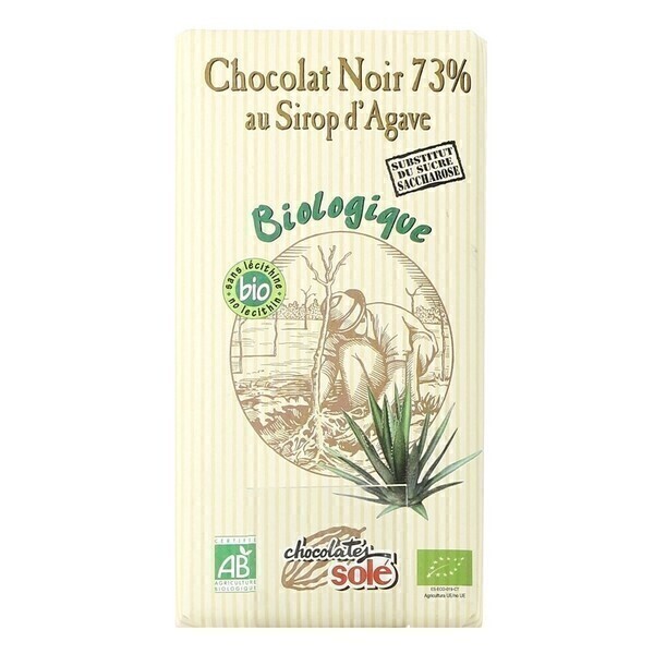 Chocolates Solé - Chocolat Noir 73% Au Sirop D'agave Bio 100g