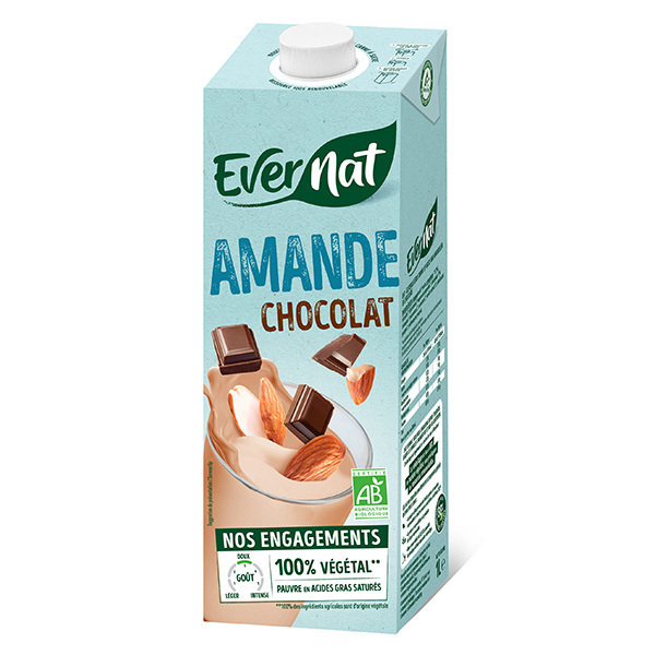 Evernat - Boisson végétale amande chocolat 1L