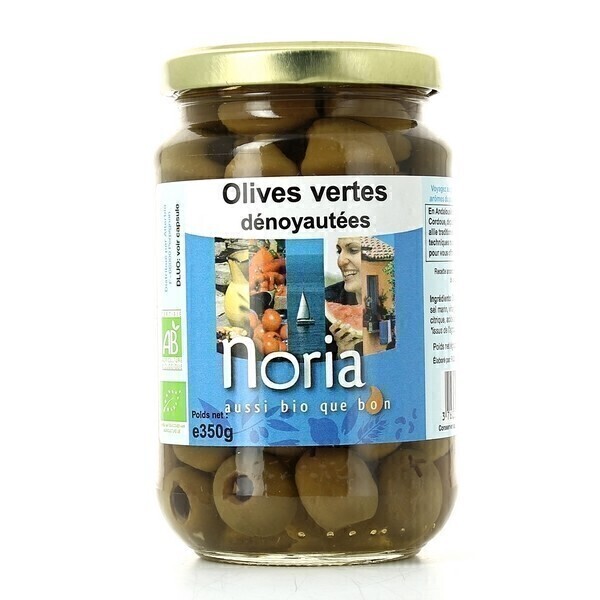 Noria - Olives vertes dénoyautées nature 350g