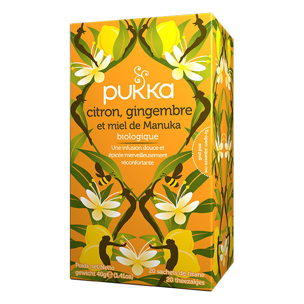 Pukka - Tisane Citron, Gingembre et Miel de Manuka bio - 20 sachets