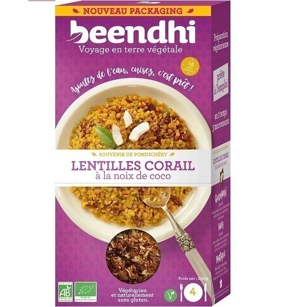 Beendi - Lentilles corail à la noix de coco Bio 250g