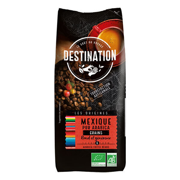Destination - Café grain pur arabica du Mexique 1kg Destination - Café grain pur arabica du Mexique 1kg