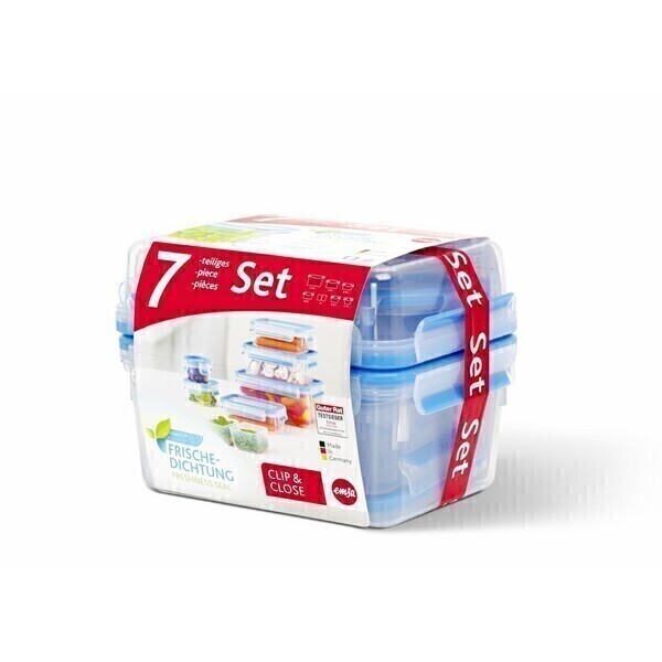 Emsa - Lot de 7 boites alimentaires Clip & Close Emsa - Lot de 7 boites alimentaires Clip & Close