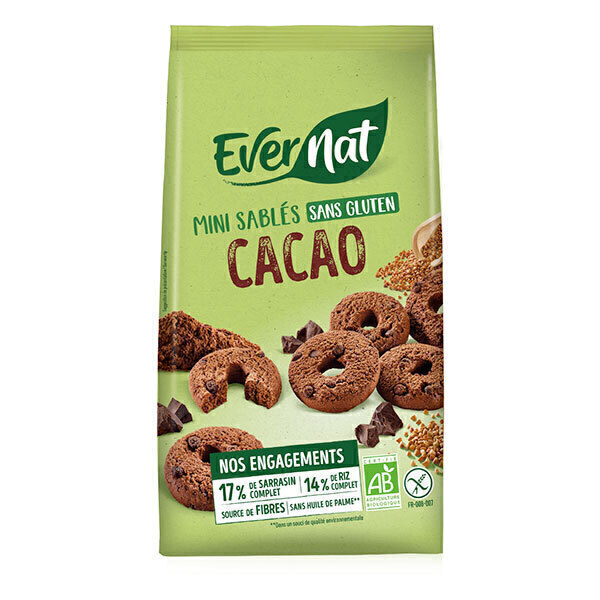 Evernat - P'tits sablés Chocolat sans gluten 250g