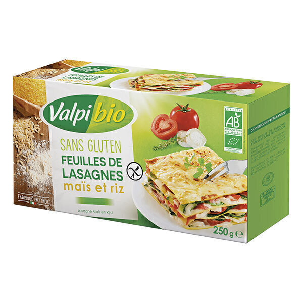 Valpibio - Feuilles de lasagnes maïs et riz 250g
