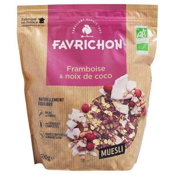 Favrichon - Muesli Framboise Noix de coco 500g