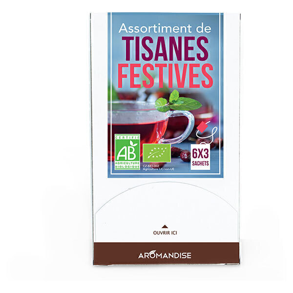 Aromandise - Assortiment Tisanes de fêtes 18 sachets Aromandise - Assortiment Tisanes de fêtes 18 sachets