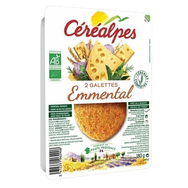 Céréalpes - 2 Galettes céréales emmental 180gr Céréalpes - 2 Galettes céréales emmental 180gr