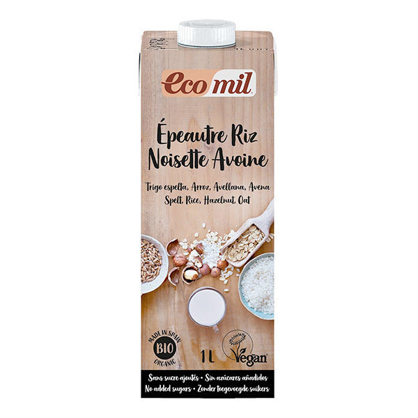 EcoMil - Boisson épeautre riz noisette avoine Bio 1L