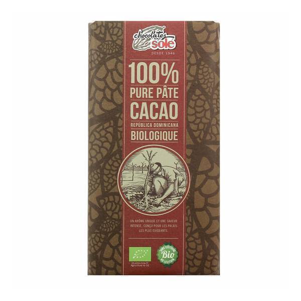 Chocolates Solé - Pâte 100% cacao BIO - 100g