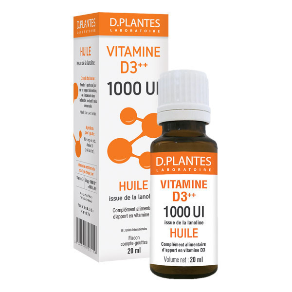 D.Plantes - Vitamine D3 Plus Huile 1000IU - Flacon de 20mL