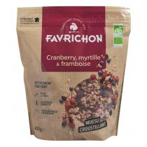 Favrichon - Muesli Croustillant Cranberry Myrtille Framboise - 450g