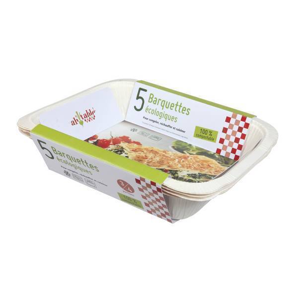 Ah! Table! - Lot 5 barquettes alimentaires compostables - 1.5L Ah! Table! - Lot 5 barquettes alimentaires compostables - 1.5L