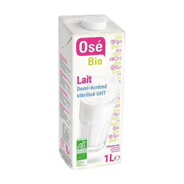 Osé Bio - Lait BIO 1/2 écrémé stérilisé - 1L