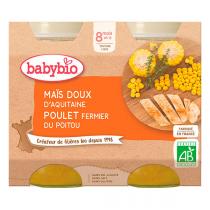 Babybio - Menu Maïs doux & Poulet fermier 8 mois 2 x 200g