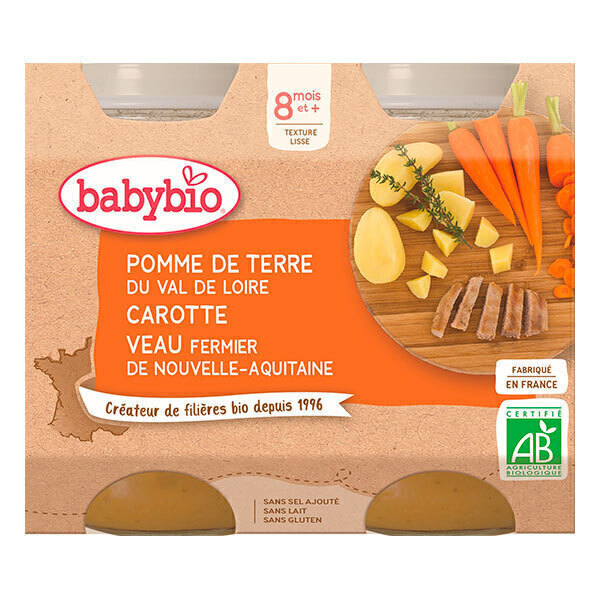 Babybio - Petits pots Légumes Veau Fermier 8 mois - 2 x 200g