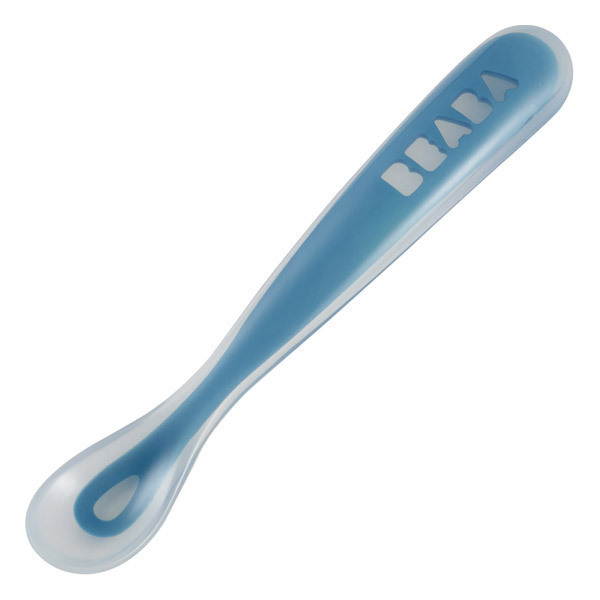 Beaba - Cuillère 1er repas soft en silicone bleu Beaba - Cuillère 1er repas soft en silicone bleu