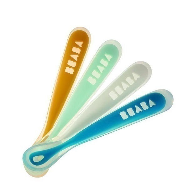 Beaba - Lot de 4 cuillères 1er repas en silicone Rainbow dès 4 mois Beaba - Lot de 4 cuillères 1er repas en silicone Rainbow dès 4 mois