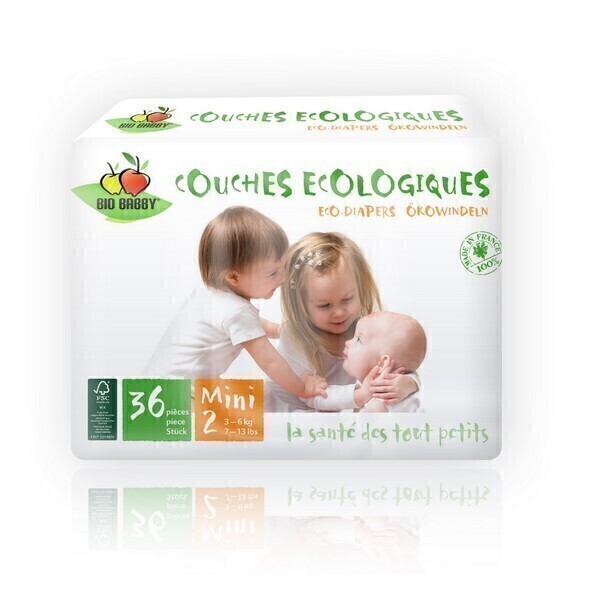 Bio Babby - Couches Bio Babby x 36 - T2 Mini 3-6kg Bio Babby - Couches Bio Babby x 36 - T2 Mini 3-6kg