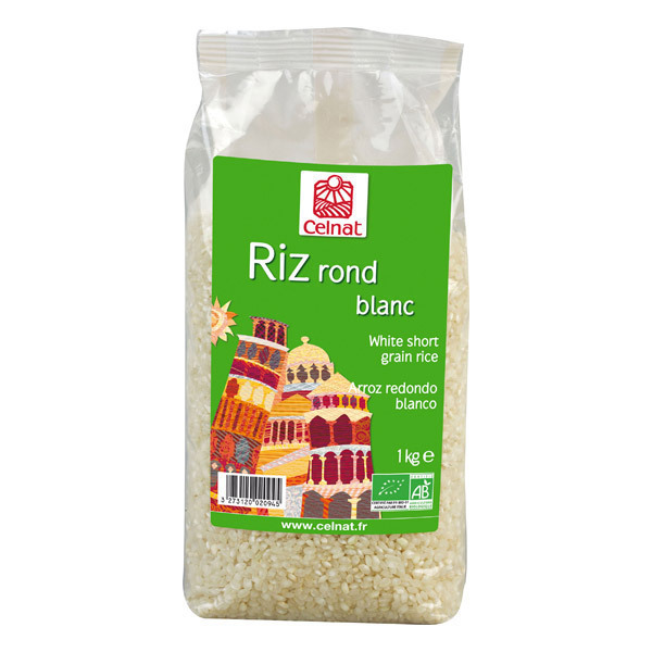 Celnat - Riz Rond blanc bio - 3Kg Celnat - Riz Rond blanc bio - 3Kg