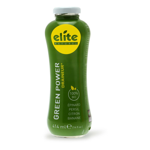 Elite Naturel - Jus detox Green Power - épinard persil citron 414ml