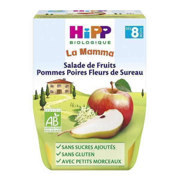 Salade De Fruits Pomme Poire Fleurs De Sureau 2x190g