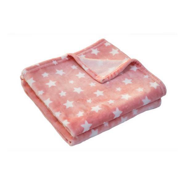 Doux Nid - Couverture microfibre 100x150cm Etoiles pêche Doux Nid - Couverture microfibre 100x150cm Etoiles pêche