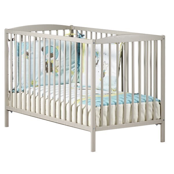 Baby Price - Lit bébé à barreaux 60x120cm taupe Basic Baby Price - Lit bébé à barreaux 60x120cm taupe Basic