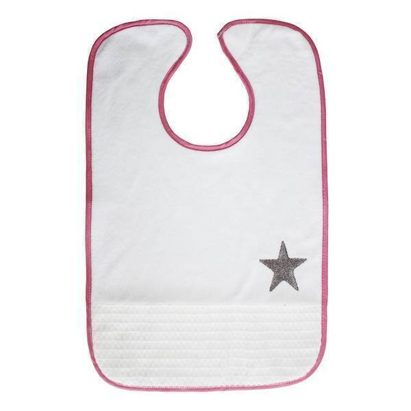 Babycalin - Bavoir 2ème âge Rose brodé étoile 18 mois + Babycalin - Bavoir 2ème âge Rose brodé étoile 18 mois +