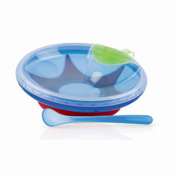 Nuby - Assiette chauffante avec ventouse Bleue - 3mois+ Nuby - Assiette chauffante avec ventouse Bleue - 3mois+