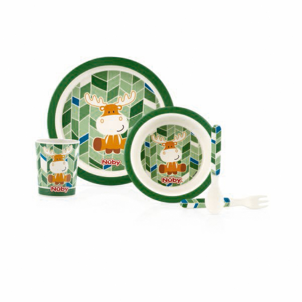 Nuby - Set de repas Bambou & Maïs - Elan vert - 6mois+ Nuby - Set de repas Bambou & Maïs - Elan vert - 6mois+