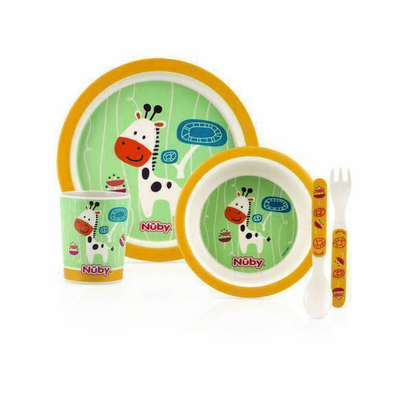 Nuby - Set de repas Bambou & Maïs - Girafe jaune - 6mois+ Nuby - Set de repas Bambou & Maïs - Girafe jaune - 6mois+