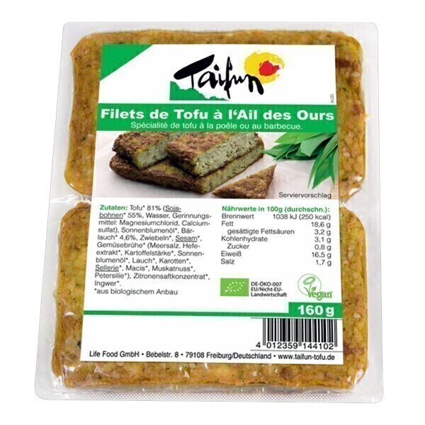 Taifun - Lot de 3 x Filet de tofu à l'ail des ours 2x80g Taifun - Lot de 3 x Filet de tofu à l'ail des ours 2x80g
