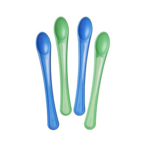 Tommee Tippee - Lot de 4 cuillères d'apprentissage 7 mois + Vert/bleu Tommee Tippee - Lot de 4 cuillères d'apprentissage 7 mois + Vert/bleu