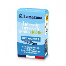 Lamazuna - Recharge de 3 tetes Medium pour brosse a dents
