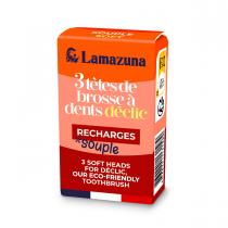 Lamazuna - Recharge de 3 têtes Souple pour brosse à dents