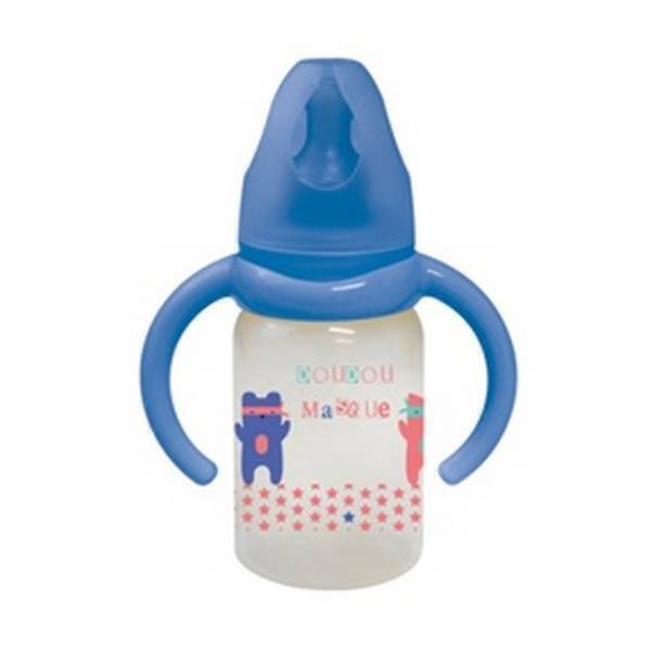 Tex Baby - Biberon avec poignées - Débit variable 120ml Bleu 6-18 mois Tex Baby - Biberon avec poignées - Débit variable 120ml Bleu 6-18 mois