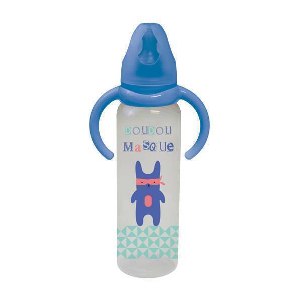 Tex Baby - Biberon avec poignées - Débit variable 330ml Bleu 6-18 mois Tex Baby - Biberon avec poignées - Débit variable 330ml Bleu 6-18 mois