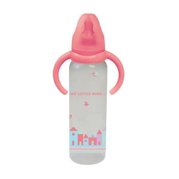 Tex Baby - Biberon avec poignées - Débit variable 330ml Framboise 6-18 mois Tex Baby - Biberon avec poignées - Débit variable 330ml Framboise 6-18 mois