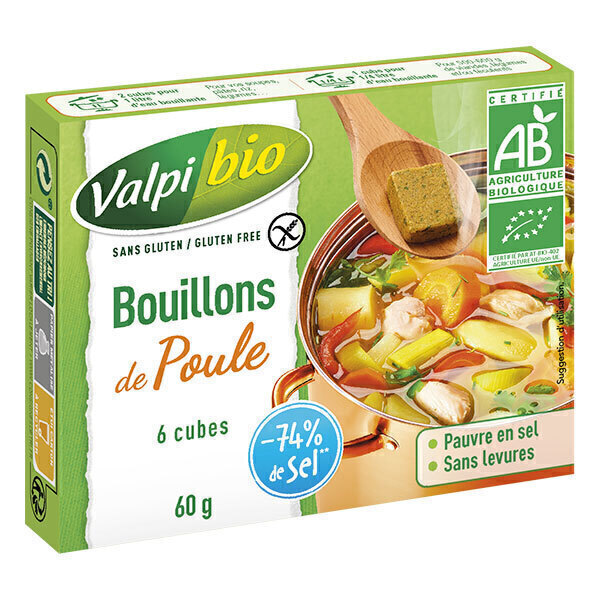 Valpibio - Bouillon de poule cube 60g