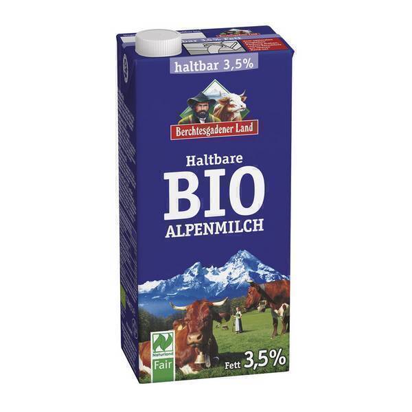Berchtesgadener Land - Lait de vache entier des alpes 3,5 % mg 1L