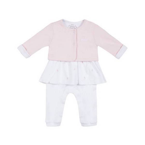 Absorba - Brassière + combi-robe interlock - Rose - 00 à 6 mois Absorba - Brassière + combi-robe interlock - Rose - 00 à 6 mois