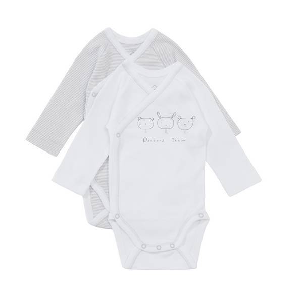 Tex Baby - 2 Bio Bodies manches longues - Gris-Doudouteam - 000 à 6 mois Tex Baby - 2 Bio Bodies manches longues - Gris-Doudouteam - 000 à 6 mois