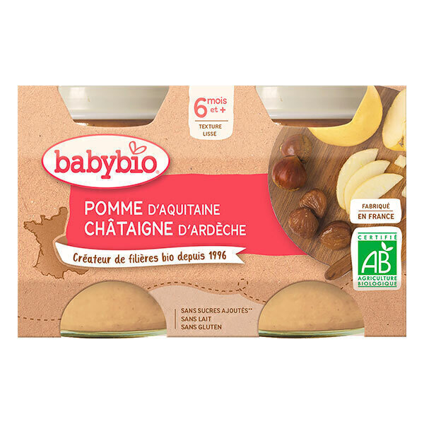 Petits Pots Pomme Chataigne D Ardeche Bio 2 X 130 G Babybio