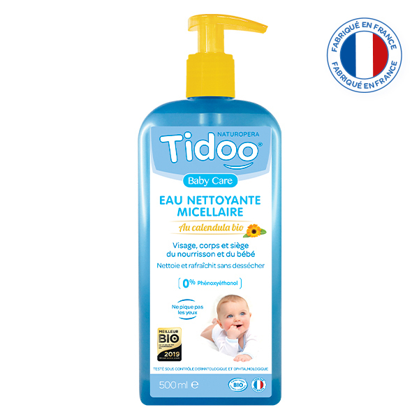 Tidoo - 2 Eaux Nettoyantes Micellaires Bio au Calendula 500 ml